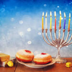 Chanukah imagery, donuts etc